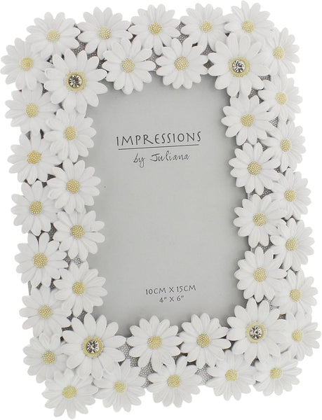 Impressions White Resin Daisy Photo Frame 4" x 6"