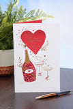 UK Greetings Valentine's Day Card For Partner - Champagne Design
