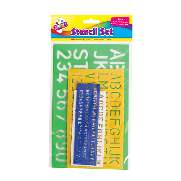 4 Stencil Set assorted Colours