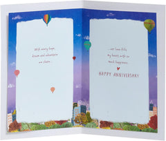 Colourful Hot Air Balloon Design Husband Anniversary Card