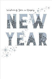 Sparkling Stars Classing Design New Year Card