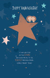 hedgehogs & Stars with a Foil Finish Anniversary Card