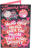 UK Greetings Valentine's Day Card For Wife - Cute Design with Badge
