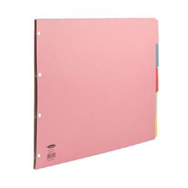 ValueX Divider A3 Landscape 5 Part Multipunched Assorted Pastel Coloured Card 70399/J3