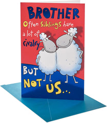 UK Greetings | Birthday Card for Brother | Happy Birthday Gifts | Him, Boys, Men | Funny Sheep Design | With Envelope | 143 x 216 mm