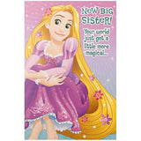 Hallmark New Big Sister Congratulations Card - Colourful Rapunzel Design from The Disney Princess Range