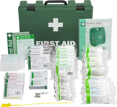 Safety First Aid Group Workplace First Aid Kit (Large 21-50 Persons) Economy HSE-Compliant with Inspection Tags, Accident Book, Wall Bracket, Extra Plasters