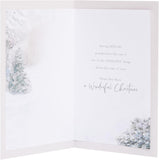 UK Greetings Christmas Card for Nana & Grandad - Stunning Snowcouple Design