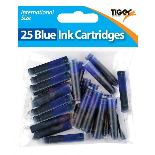 Blue Ink Cartridges – Bag of 25 Standard International Fountain Pen Refills