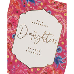 Beautiful Eastern Print Design With Scripted Lettering Daughter Birthday Card