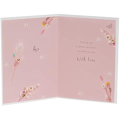 UK Greetings Birthday Card For Her/Female/Friend With Envelope - Floral Hoop Design