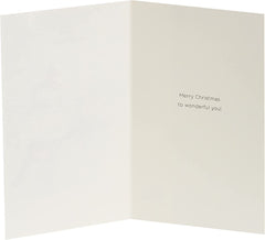 Fun Christmas Card for Husband – Snow Couple in Tartan Illustration