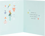 UK Greetings Christmas Card for Nana Lovely Pink Design