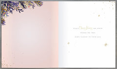 Midnight Wreath Beautiful Wife Embellished & Gold Foiled Christmas Card