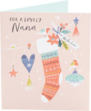 UK Greetings Christmas Card for Nana Lovely Pink Design