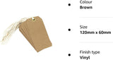 Brown Strung Tags 120 x 60mm – Pack of 10 Kraft Swing Tags with String