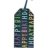 Glick Luxury Gift Tags, Pack of 4 Navy Happy Birthday Gift Tags, Navy Gift Tags x 4, Multipack, Blue/Multicoloured