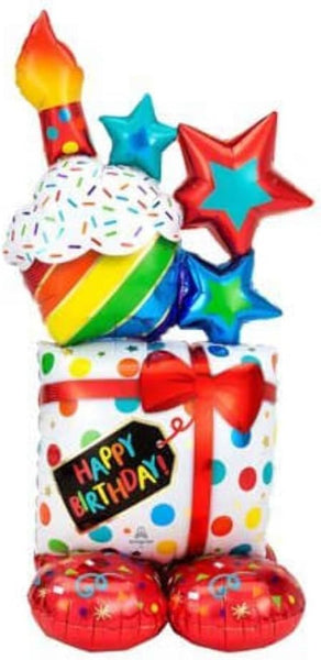 Stacked Birthday Icons Foil Balloon
