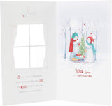 Snowmen Decorating a Tree Daughter & Son In Law Christmas Card
