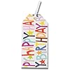 Glick Luxury Gift Tags, Pack of 4 Happy Birthday Multicoloured Gift Tags, Multicoloured Happy Birthday Gift Tags x 4, MTPS117
