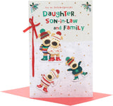 Boofle Embellished Daughter & Son-In-Law & Family Cute Christmas Greeting Card