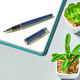 Helix Oxford Premium Rollerball Pen – Blue Ink, Smooth Writing with Plastic-Free Packaging