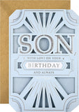 Birthday Card for Son from Hallmark - Classic Laser Cut 3D Design