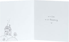 UK Greetings Husband Anniversary Card With Envelope - Sweet Drawing Design