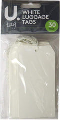 U Label White Luggage, Storage Tags - Pack of 30, 120mm x 60mm