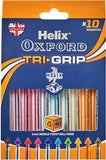 TriGrip Ballpoint Pens - Assorted Colours Pack of 10 | Comfortable Grip for Smooth Writing