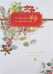 Hallmark Boxed Christmas Card for Wife - Classic Seasonal Foliage Design