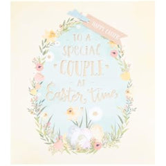 UK Greetings Easter Card for A Special Couple - Floral Eggs Design