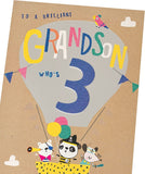Air Balloon Design Grandson 3rd Birthday Card