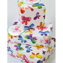 Butterflies Wrapping Paper 2 Sheets & 2 Tags