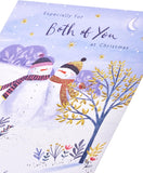 UK Greetings Christmas Card for Both of You - Snowcouple Design