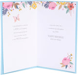 UK Greetings | Birthday Card for Granddaughter | Happy Birthday Gifts | Her, Girls, Women | Blue & Floral Design | With Envelope | 155 x 235 mm