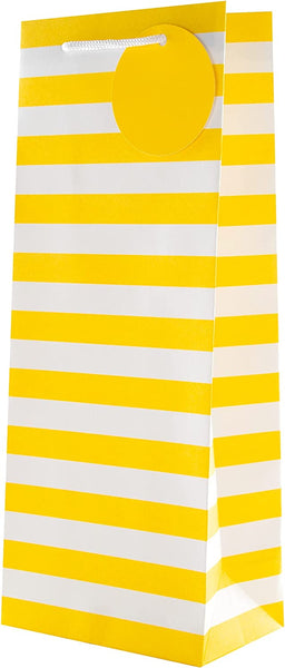 Yellow and White Bottle Gift Bag