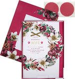 Traditional Wreath and Verse Design Wife Boxed Christmas Card