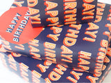 Happy Birthday Wrapping Paper 2 Sheets & 2 Tags