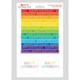 Rainbow Stripe Gift Wrap 2 Sheets & 2 Tags