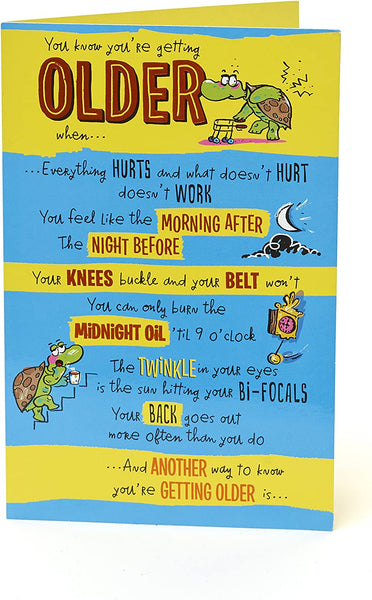 Funny Giggles Birthday Card You Know Your Getting Older When