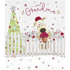 Boofle with Flower Pot Grandma Christmas Card