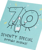 UK Greetings 70th Birthday Card for Him/Her/Friend - Blue Design