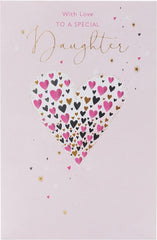 Mini Hearts Design Daughter Birthday Card