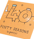 UK Greetings 40th Birthday Card for Him/Her/Friend - Orange Design