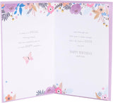 UK Greetings Birthday Card for Sister - Floral Border Design - Thinking of You Range