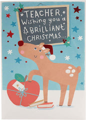 Teacher Christmas Card - to Teacher from Student Christmas Card - Christmas Card for Her - Christmer Card for Him - Happy Christmas Teacher