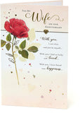 Wife Rose Wedding Lovely Verse New Luxury Anniversary Card