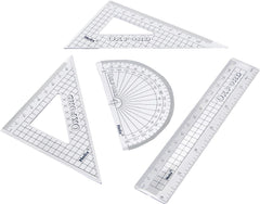 15cm Drafting Set | Compact Ruler, Set Square & Protractor for School & Technical Drawing