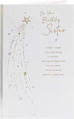 Sister Traditional Design with Sentimental Message Birthday Card